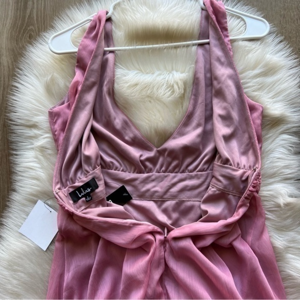Lulu’s Stand By You Rose Pink Chiffon Sleeveless Maxi Dress - Picture 6 of 8